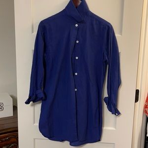 Tunic style button down shirt